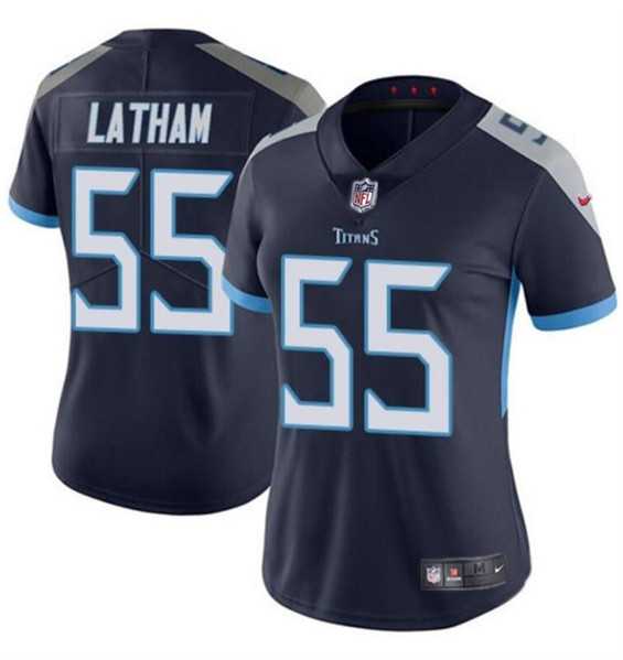 Womens Tennessee Titans #55 JC Latham Navy 2024 Draft Vapor Stitched Jersey Dzhi